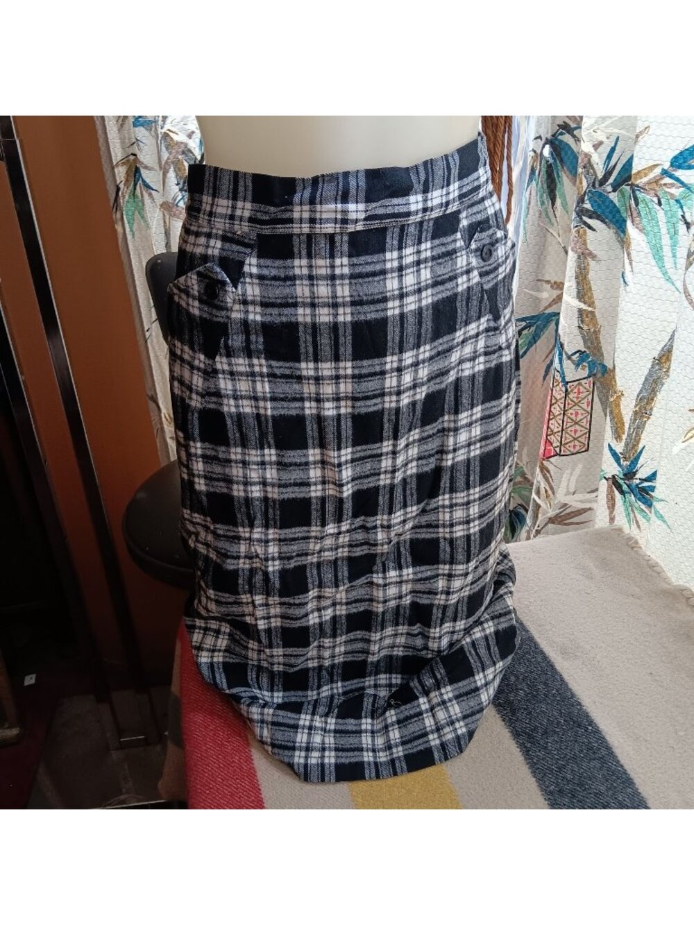Vintage Womens sz 0 Fiocco Japan SKirt Womens Plaid Rayon A-Line Sz 14 Girls